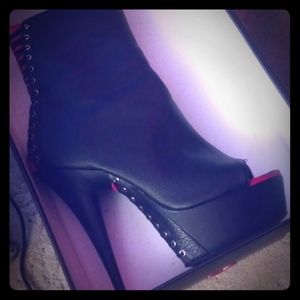 Pleaser Stiletto Open Toe Boots